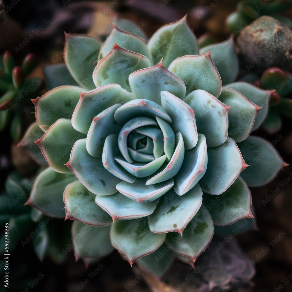Top view of Succulent, small natural indoor plant Top view of Succulent, small natural indoor plant