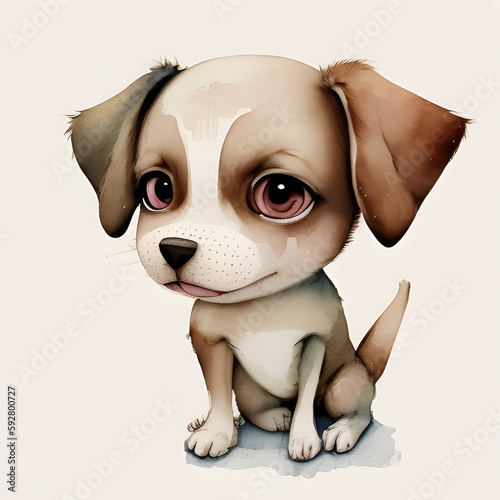 Illustration of a cute happy doggy