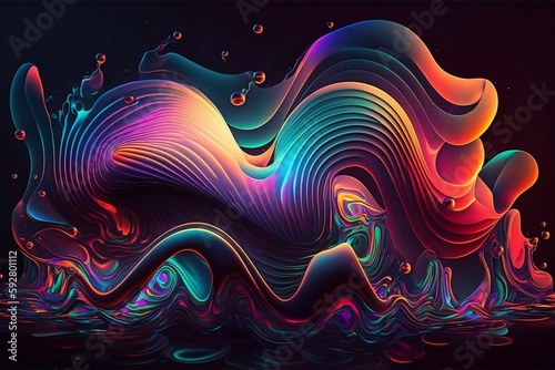 Fluid Waves of Holographic Neon. AI