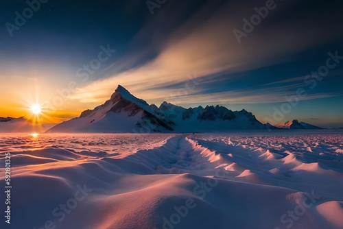 mountain landscape with snow