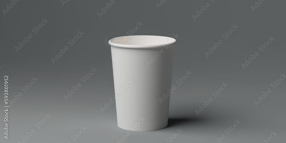 Coffee paper cup mockup. Recyclable kraft paper cup. Generative AI. Coffee. Copy space for text and logo Coffee paper cup mockup. Recyclable kraft paper cup. Generative AI. Coffee. Copy space for text and logo