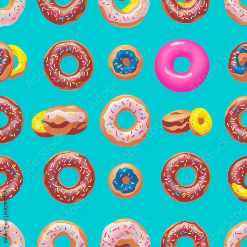 seamless pattern with donut and eclair made with Leonardi.ai Art Generator 