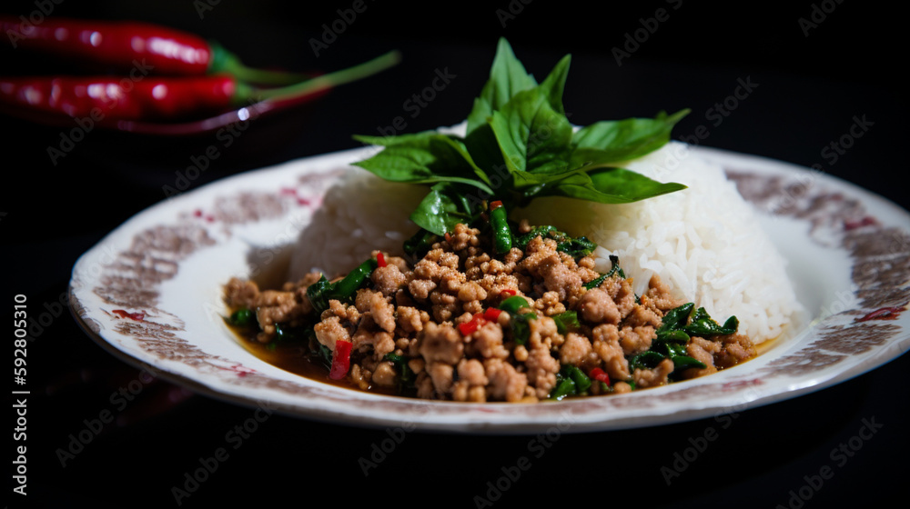 Authentic Thai Flavor: Pad Krapow Moo Saap Stir Fry