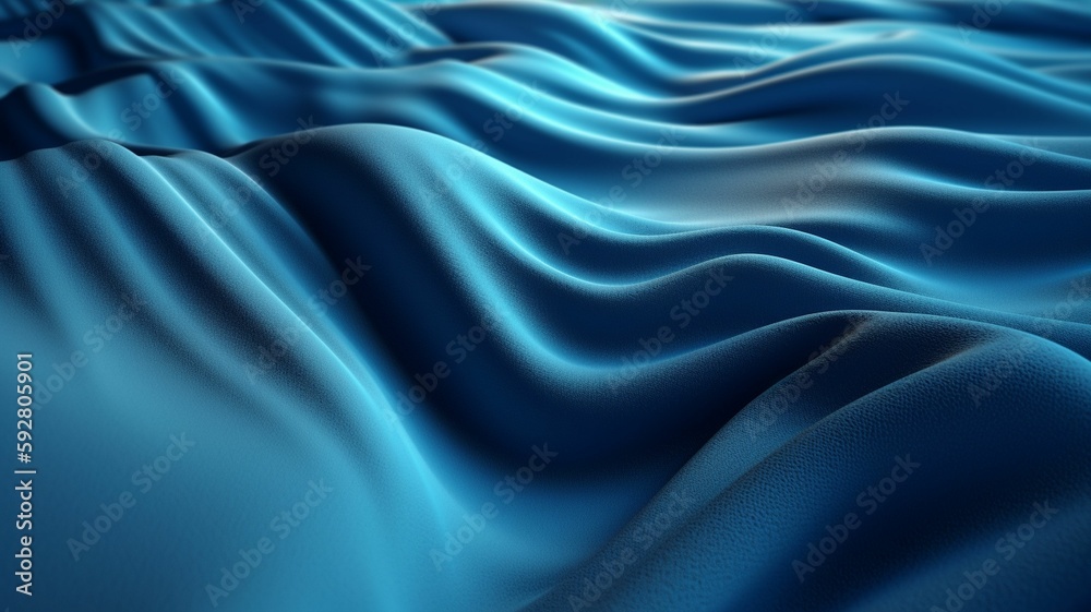 Spectacular photograph of bright blue fabric that simulates sand dunes, detailed in fabric texture, Generative IA Spectacular photograph of bright blue fabric that simulates sand dunes, detailed in fabric texture, Generative IA