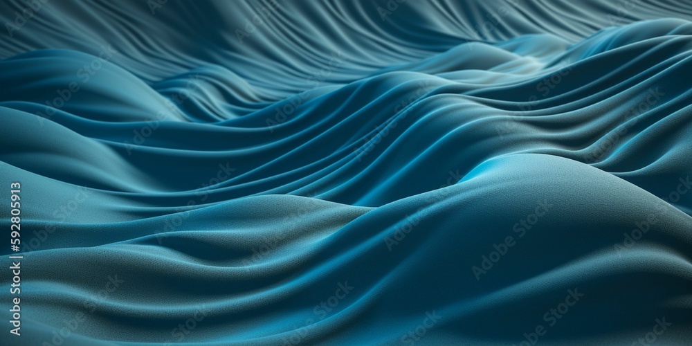 Spectacular photograph of bright blue fabric that simulates sand dunes, detailed in fabric texture, Generative IA Spectacular photograph of bright blue fabric that simulates sand dunes, detailed in fabric texture, Generative IA