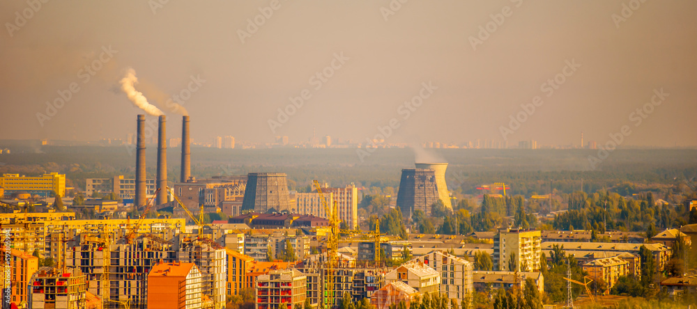 Obraz premium industrial landscape for banner background