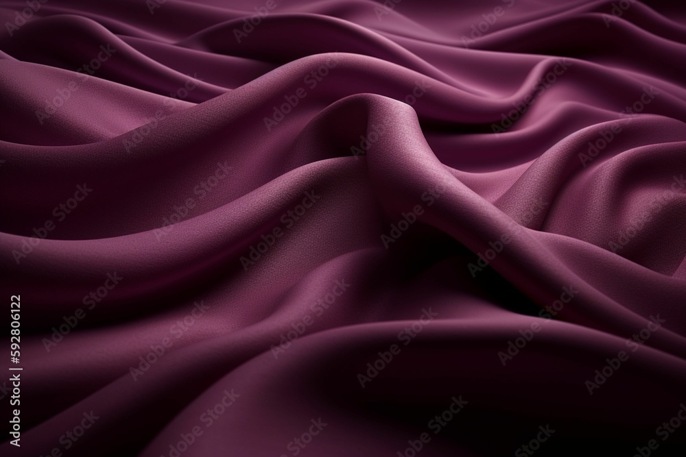 Fototapeta premium Spectacular photograph of bright purple fabric that simulates sand dunes, detailed in fabric texture, Generative IA