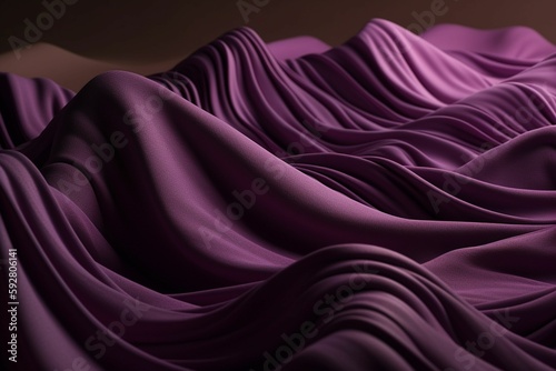 Spectacular photograph of bright purple fabric that simulates sand dunes, detailed in fabric texture, Generative IA