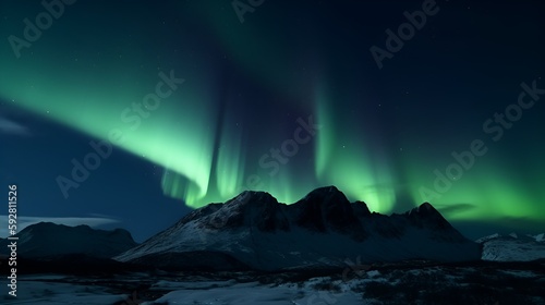 aurora borealis over the mountains © Keir