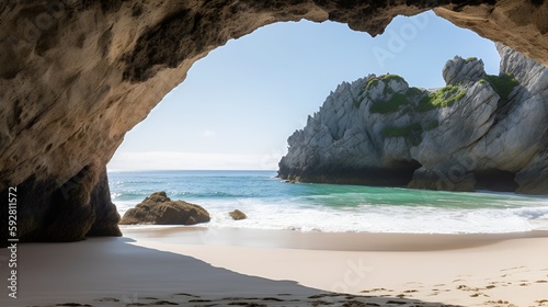 beach and rocks cave