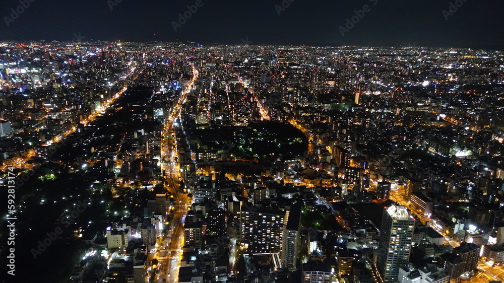 Fototapeta premium 大阪高層ビルからの眺め