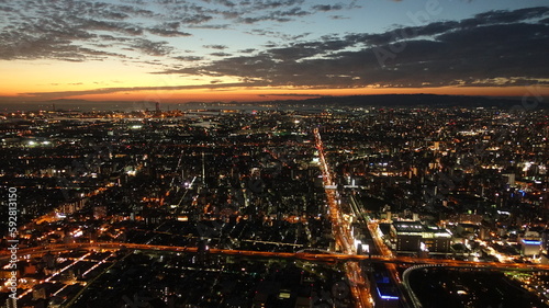大阪高層ビルからの眺め © 利光 守本