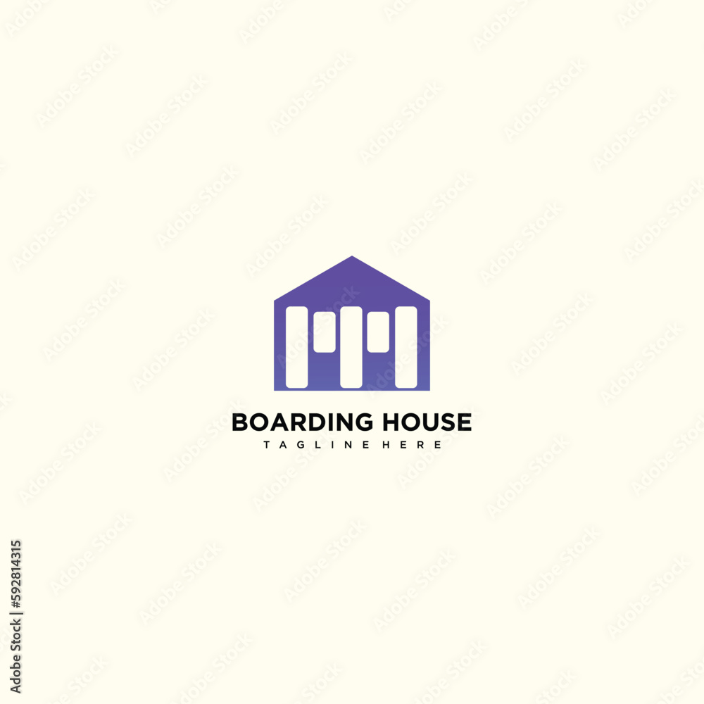 Boarding house rooms for rent logo design