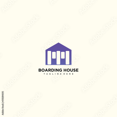 Boarding house rooms for rent logo design