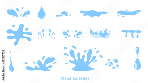 Water drops nature splash elements ,wet droplets of dew shapes , isolated on white background, Vector illustration EPS 10 
