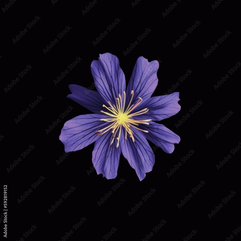 Minimalist Top View Larkspur Flower | Generative AI Illustration