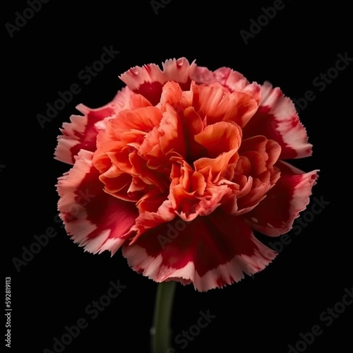 Close-up of Carnation Flower on Black | Generative AI Photography