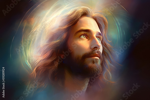 Portrait of Jesus christ, savior of Mankind, generative AI
