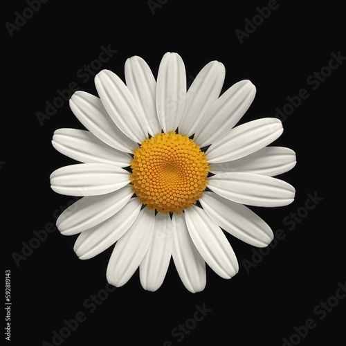 Close-up of Daisy Blossom on Black   Generative AI Image