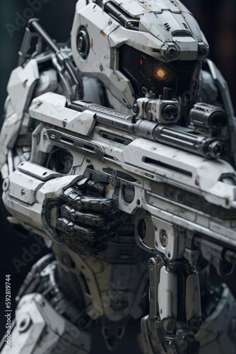 The terminator, The automatic gunman, The robot Enforcer, A Cyber Future Guardian, AI Generative