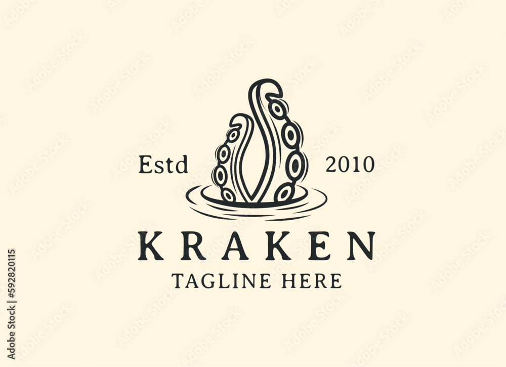 Kraken octopus logo vector design. Kraken octopus logo vector design.
