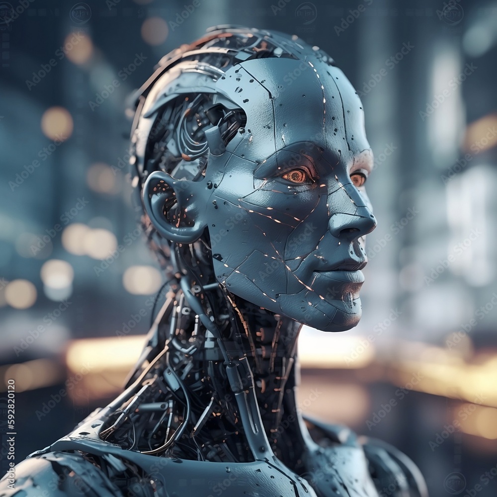 mannequin robot head with background-Created using Generative AI mannequin robot head with background-Created using Generative AI