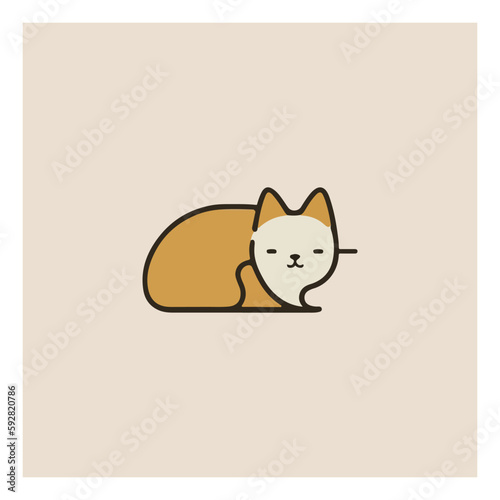 Cute cat cartoon, vector illustration