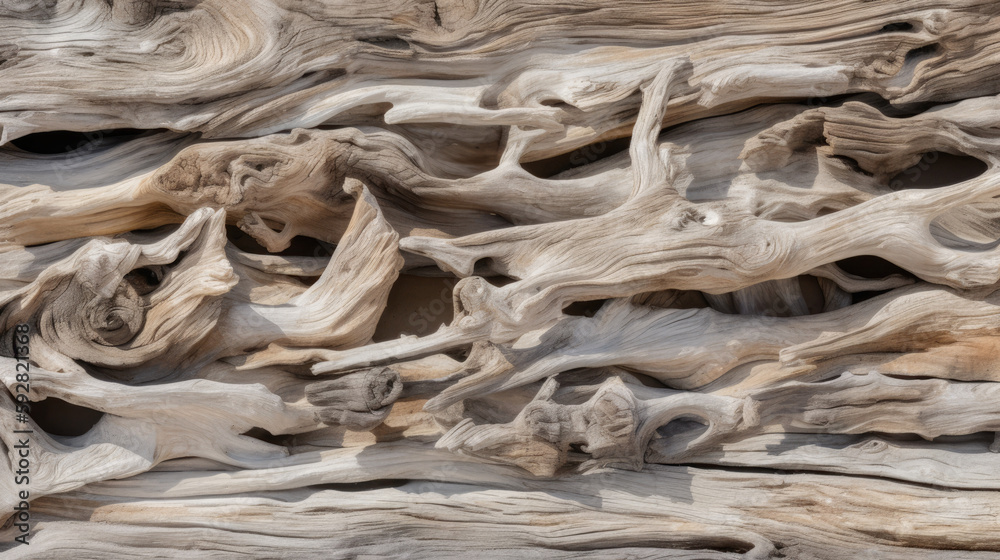 Chakte Viga Driftwood Texture Wood Background - generative ai