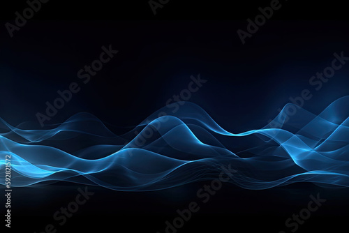 abstract blue wave background - made with generative ai