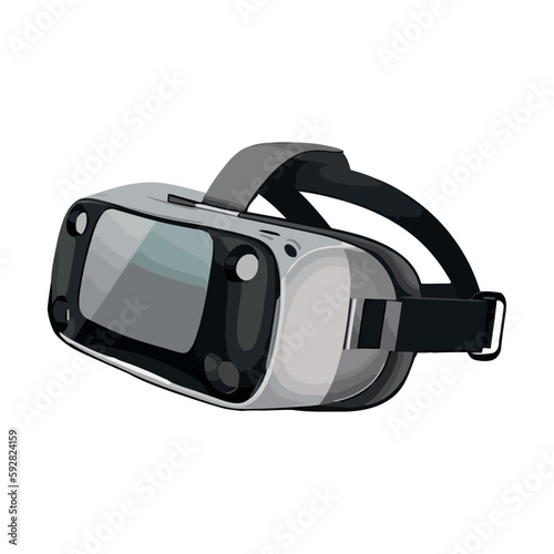 Futuristic headset watching virtual reality