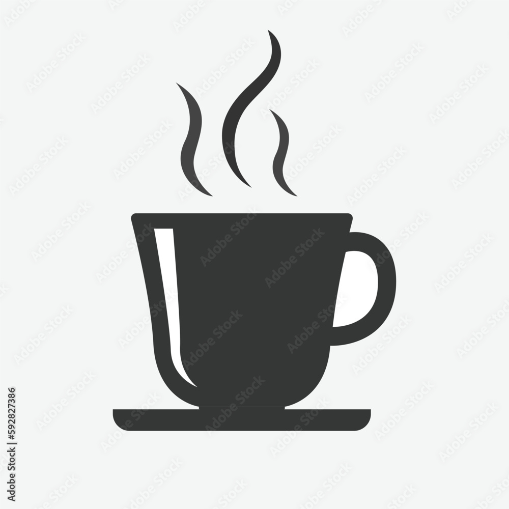 Cup of coffee vector icon design illustration silhouette isolated with coaster and steam icon. eps 10 Cup of coffee vector icon design illustration silhouette isolated with coaster and steam icon. eps 10