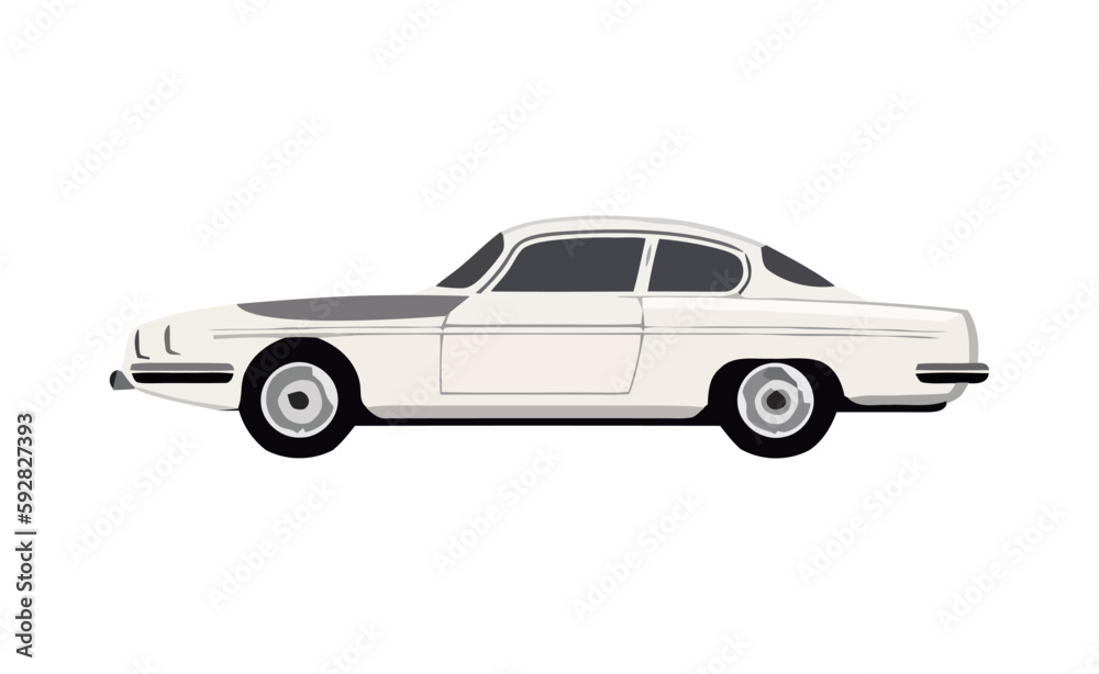 Shiny vintage sports car icon isolated
