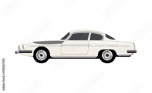 Shiny vintage sports car icon isolated