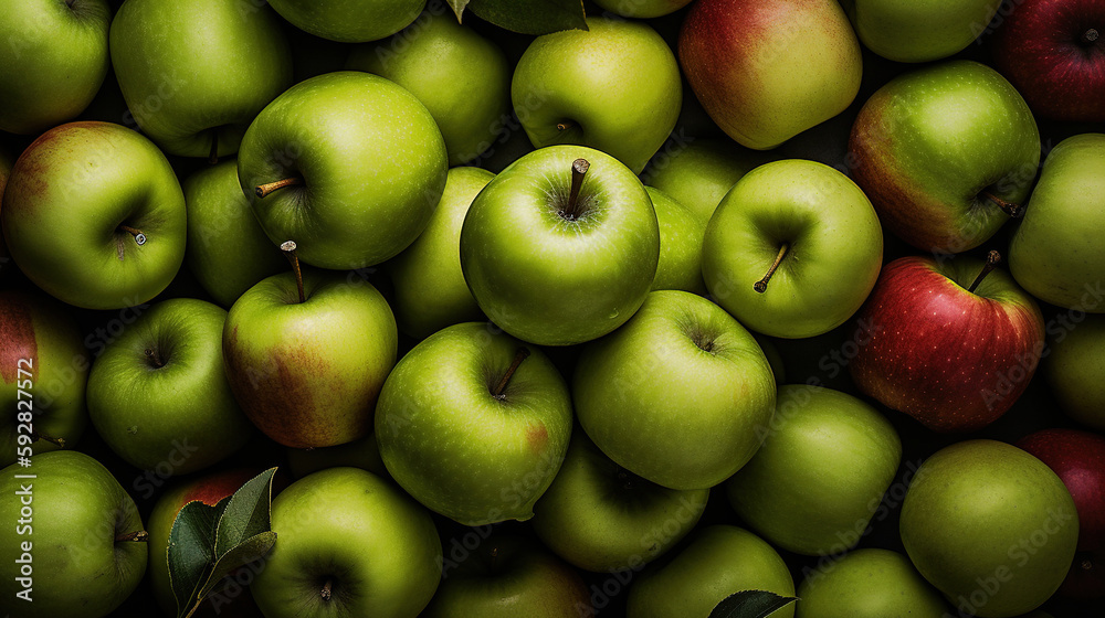 Fresh Apples, Fruitful Imagery: Top-Down Fruit Mockup for Your Product Shots - Generative AI Fresh Apples, Fruitful Imagery: Top-Down Fruit Mockup for Your Product Shots - Generative AI