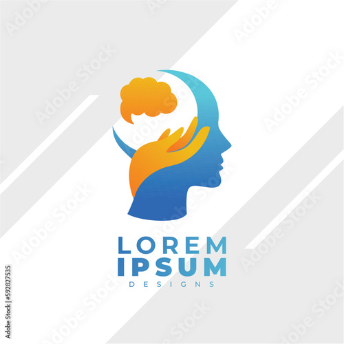 Gradien brain logo templates. smart brain logo design for company 