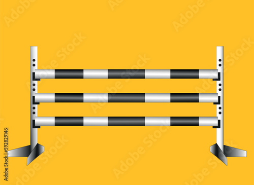 Horse Jump Obstacles Fence Vector Illustration