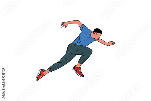 Vector illustration of a man running