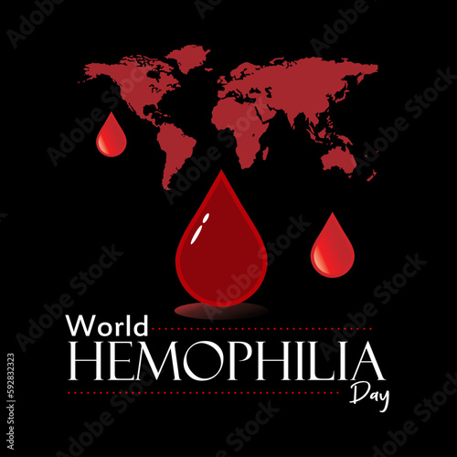World Hemophilia Day. Red blood drop symbol. Square design vector graphic of world hemophilia day for world hemophilia day awareness campaign. Vector Illustration.