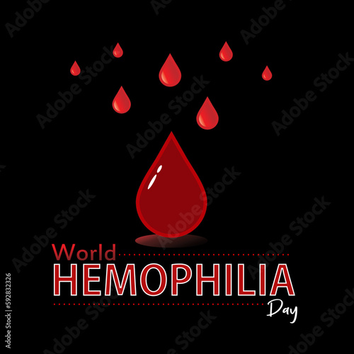World Hemophilia Day. Red blood drop symbol. Square design vector graphic of world hemophilia day for world hemophilia day awareness campaign. April 17. Vector Illustration.