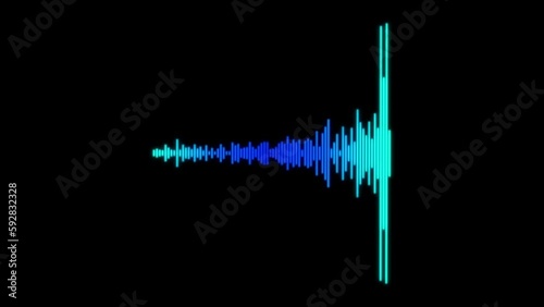 Blue Color Music Visualizer with Dark background, Top view 4K Quality Video. Music Visualizer