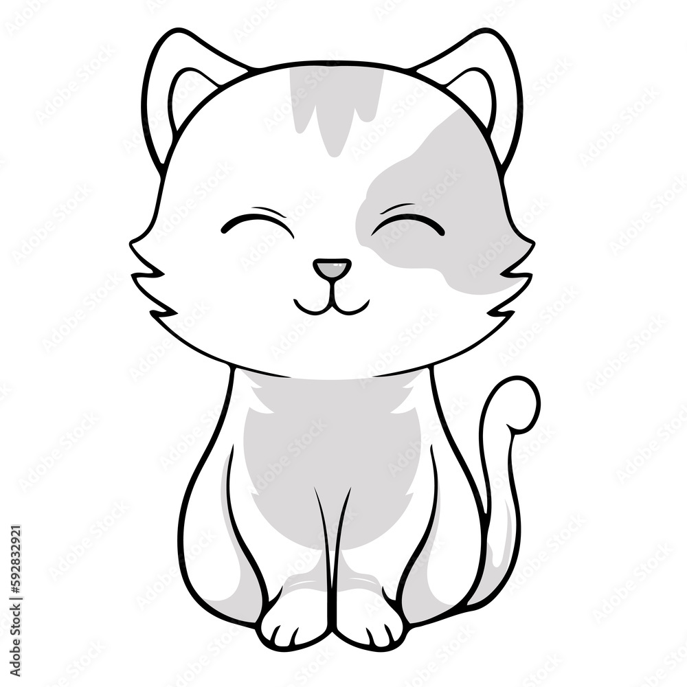 Anime Cat Girl Coloring Page - ColoringBay