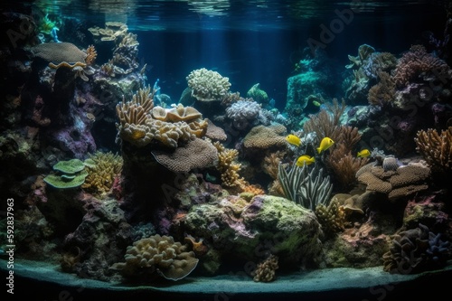 coral reef at aquarium made with generative ai