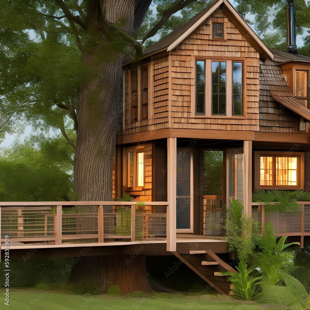 Fototapeta premium treehouse302, Generative AI