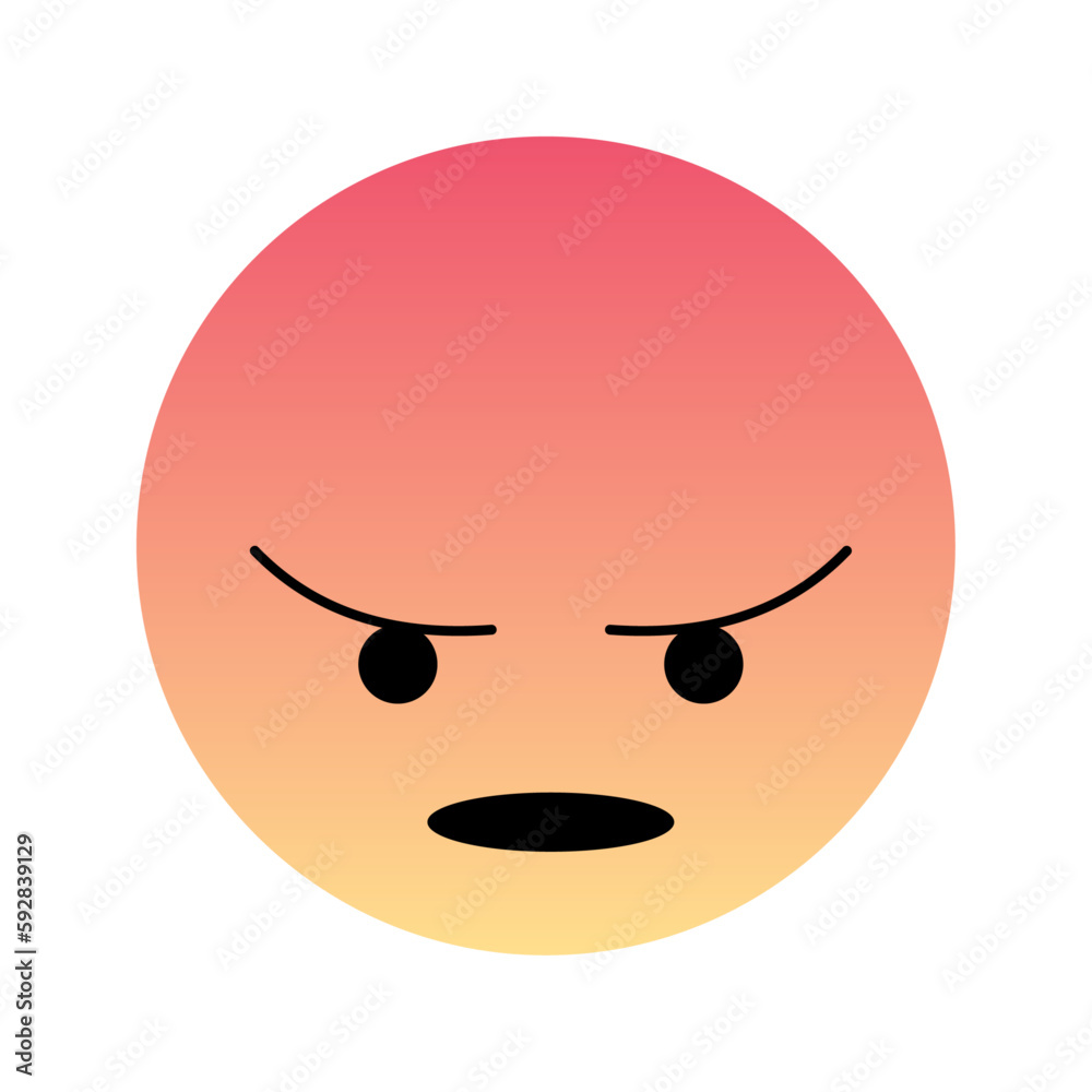 Angry face emotion emoji vector illustration Angry face emotion emoji vector illustration