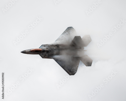 F-22 Raptor Fighter Jet Air Show Demo Flyover  photo
