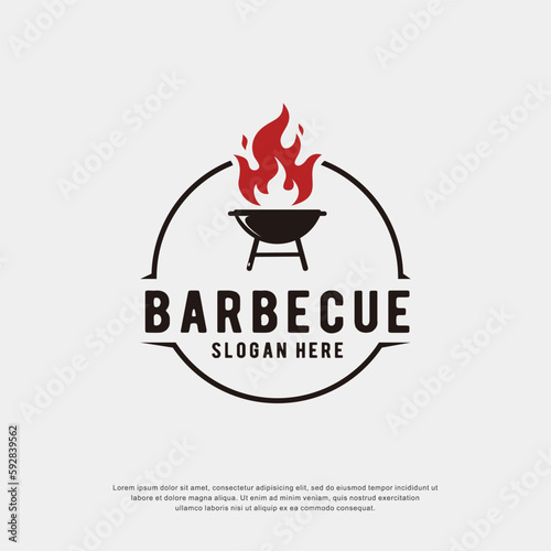 Barbecue logo design. vintage food concept
