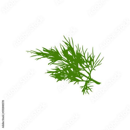 Memorial Day vegetarian barbecue party. American summer bbq food. Green dill on an isolated white background. Vector illustration.