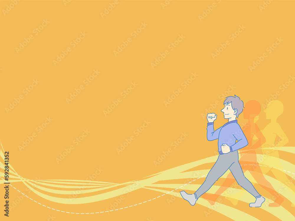 ウォーキングする男性の壁紙イラスト ウォーキングする男性の壁紙イラスト