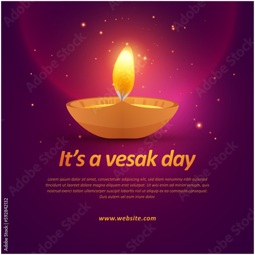 Happy Vesak Day Social Media Template