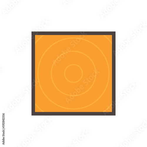 Square wood, girder or lumber vector icon. May called heartwood, pith. Natural material by cutting, processing in sawmill industry for frame, beam, column or structure in construction and woodworking.